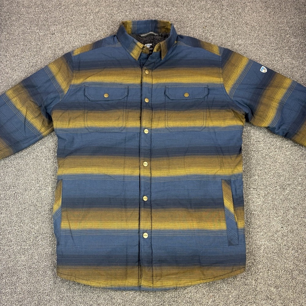 Kuhl Joyrydr Jacket Mens Large Plaid Flannel Sherpa Lined Shacket Button Snap - Picture 2 of 11